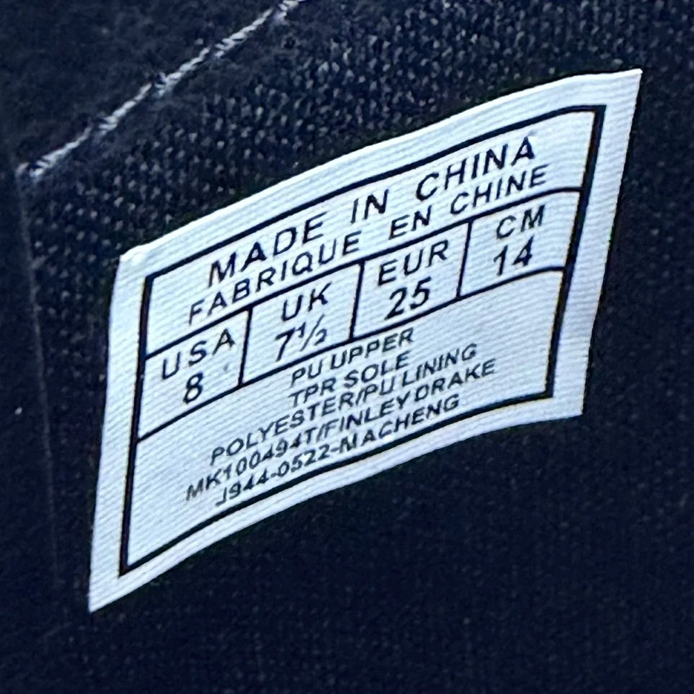 Michael Kors Kids Black MK Logo Tall Boots Side Zip Buckle Detail Size 8